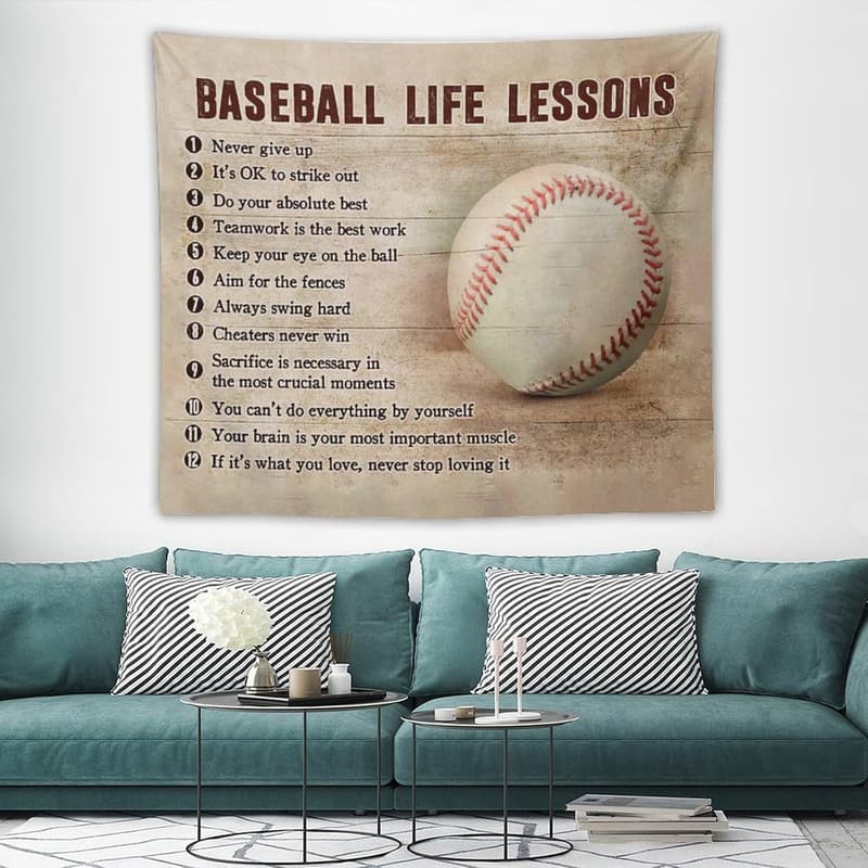 Baseball Tapisserie mit motivierenden Lebenslehren für Sportliebhaber