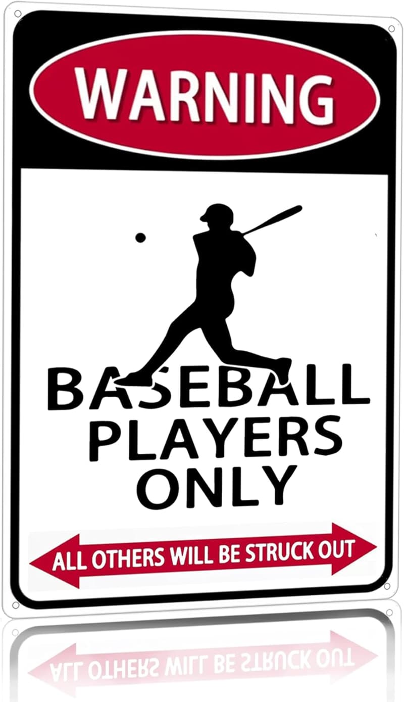 Lustiges Baseball-Poster für Jungen, Metall-Blechschild 20,3 x 30,5 cm