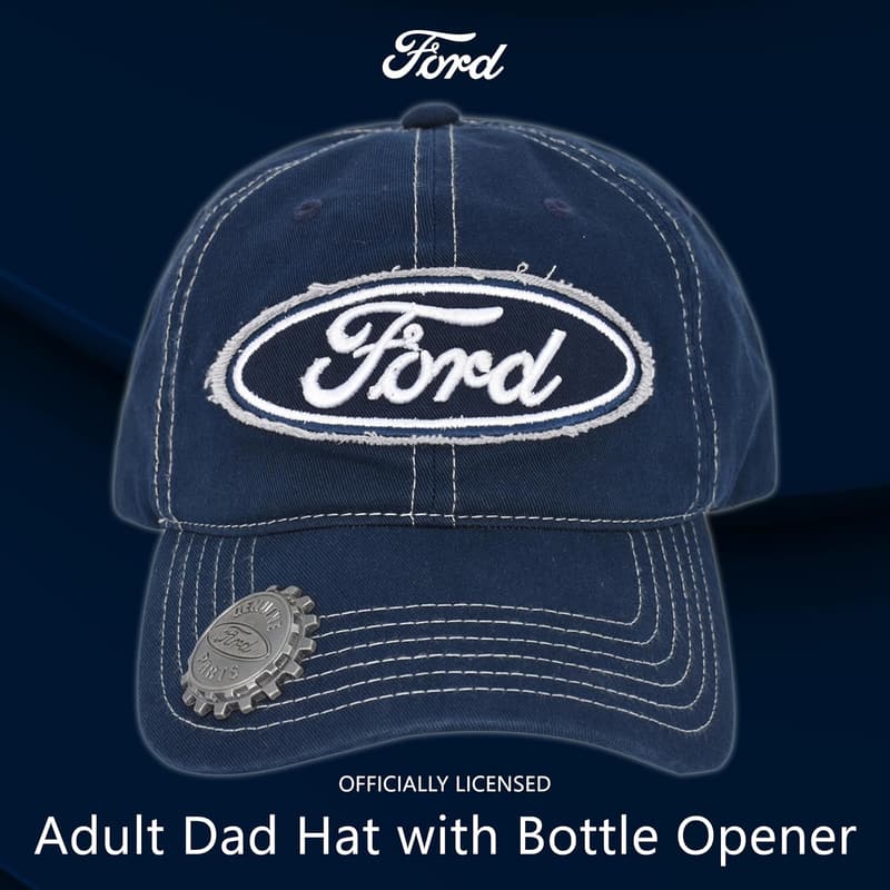 Ford Truck Kappe, Einstellbare Baseball-Mütze mit Logo und gebogenem Schirm