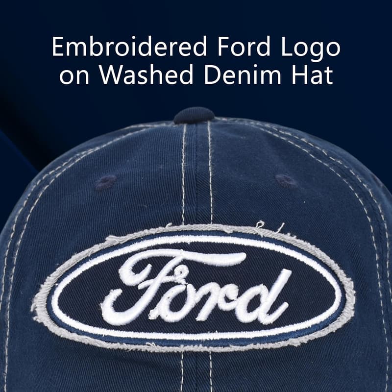 Ford Truck Kappe, Einstellbare Baseball-Mütze mit Logo und gebogenem Schirm