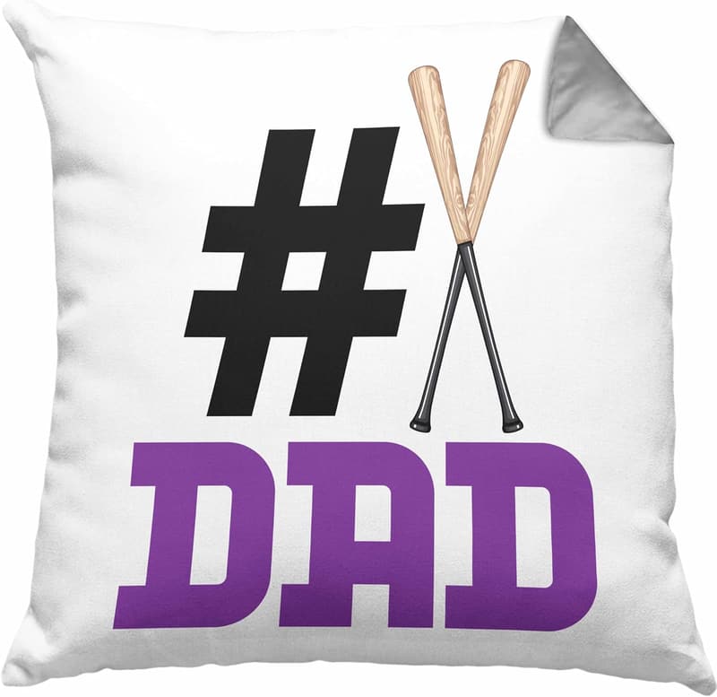 Kissen für Väter mit Baseball-Motiv, 40x40 cm – Vatertagsgeschenk