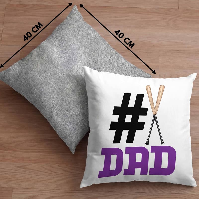 Kissen für Väter mit Baseball-Motiv, 40x40 cm – Vatertagsgeschenk