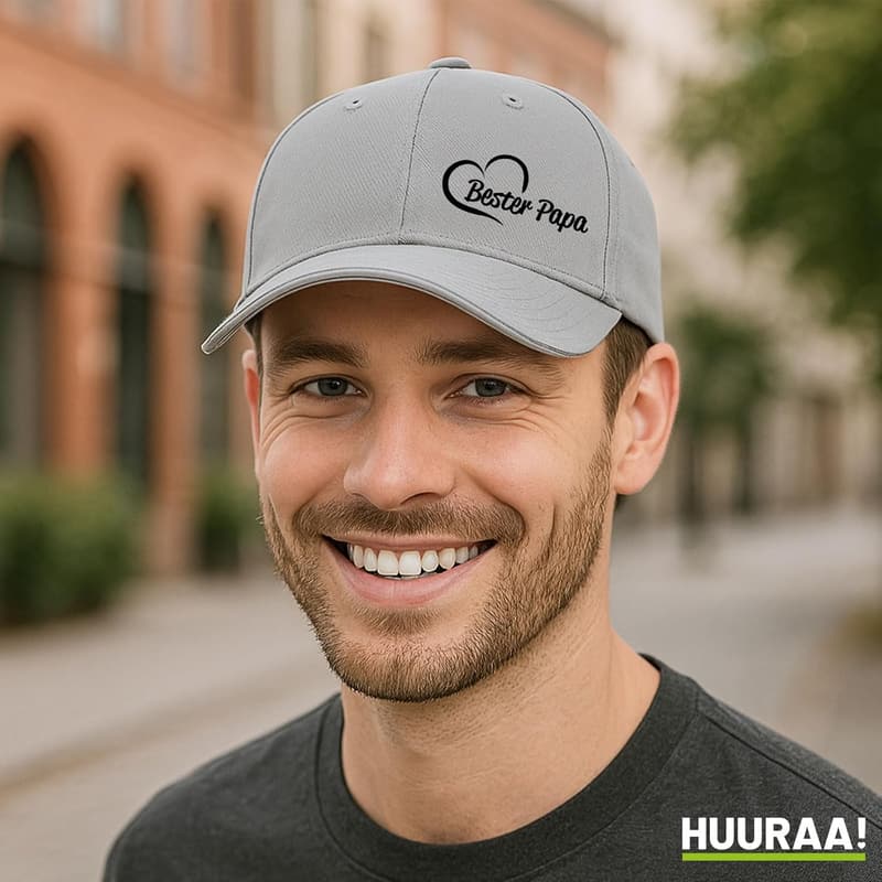 Mütze für den besten Papa mit Herzmotiv als Geschenkidee