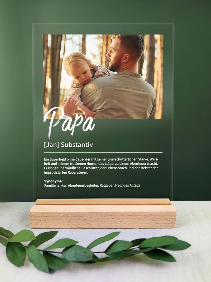 Personalisiertes Acrylfoto für Papa - Geburtstagsgeschenk