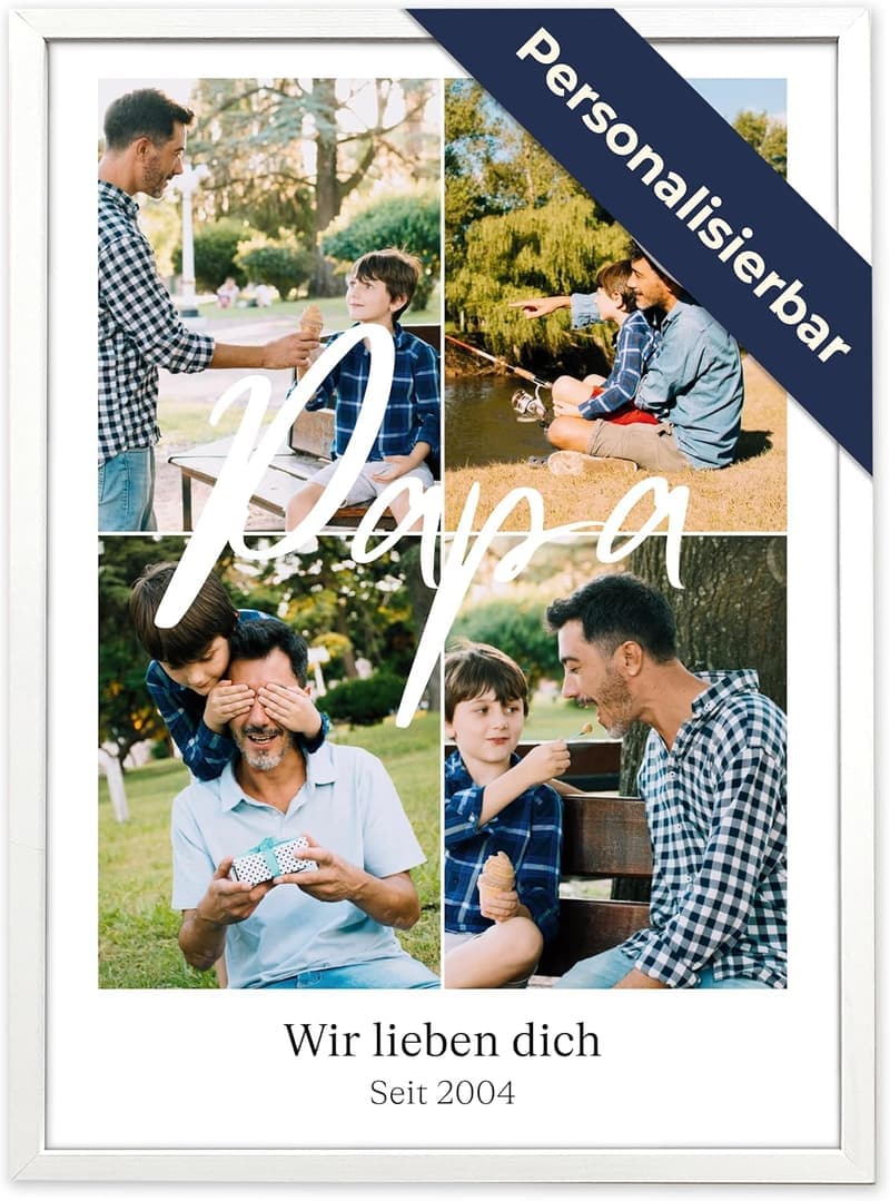 Personalisierte Fotocollage als Vatertagsgeschenk für Papa