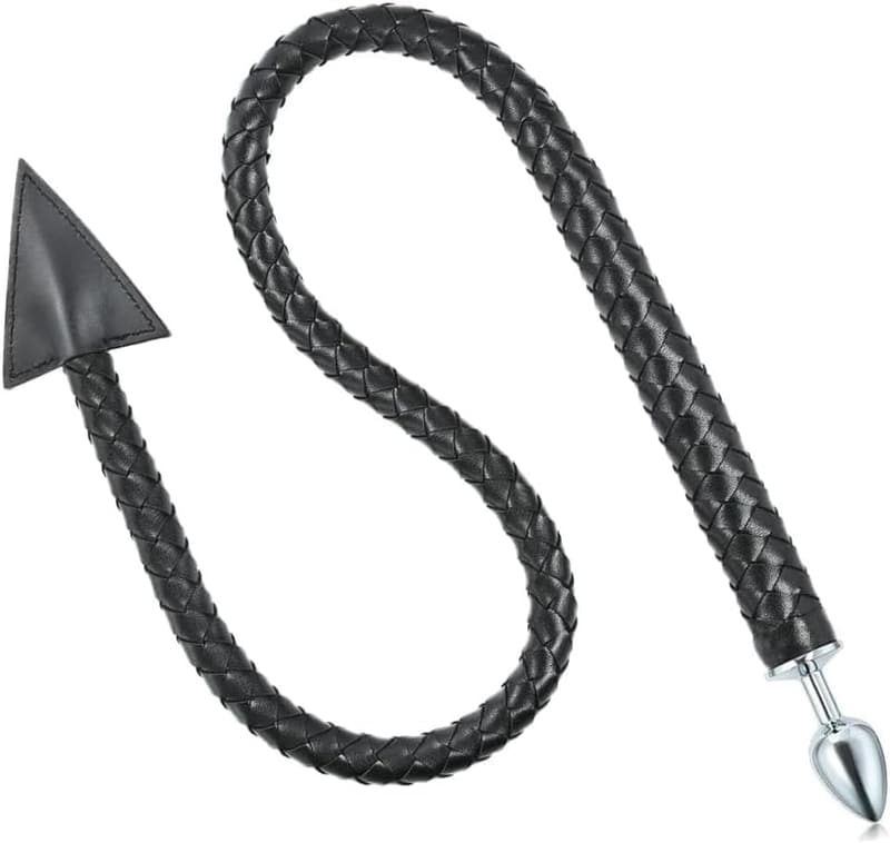Teufelschwanz Analplug aus Metall mit Kristallglas - Set für Paare