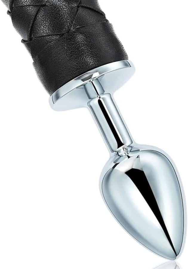 Teufelschwanz Analplug aus Metall mit Kristallglas - Set für Paare