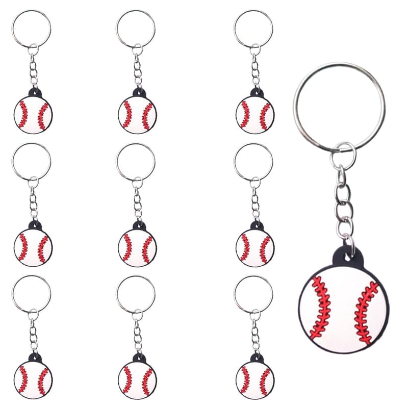 10 Stück Mini Baseball Schlüsselanhänger für Kinder und Sportfans