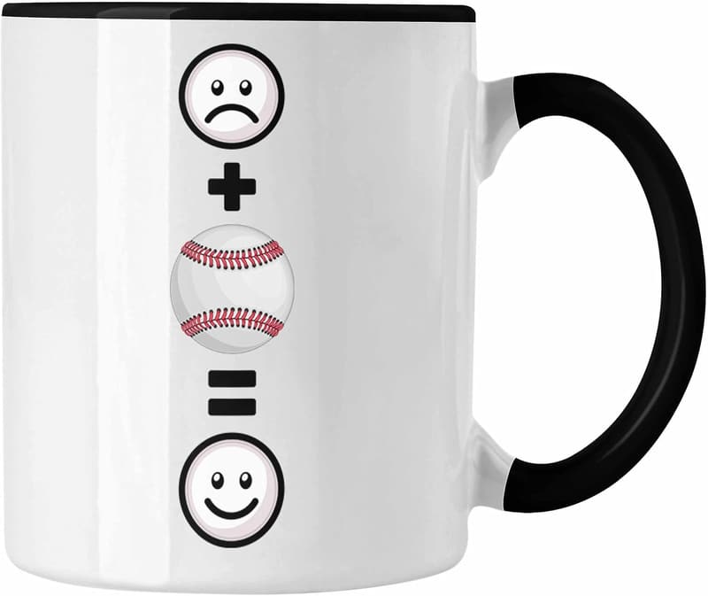 Lustige Baseball-Tasse für Spieler – perfektes Geburtstagsgeschenk (Schwarz)