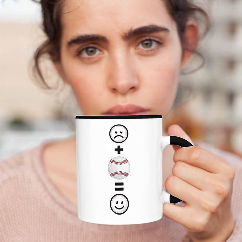 Lustige Baseball-Tasse für Spieler – perfektes Geburtstagsgeschenk (Schwarz)