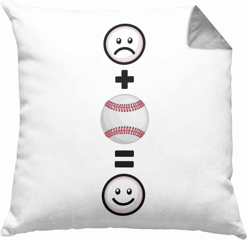Baseball-Kissen 40x40 für Spieler – Lustiges Geburtstagsgeschenk grau