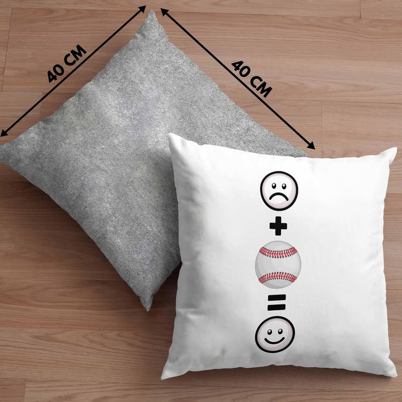 Baseball-Kissen 40x40 für Spieler – Lustiges Geburtstagsgeschenk grau