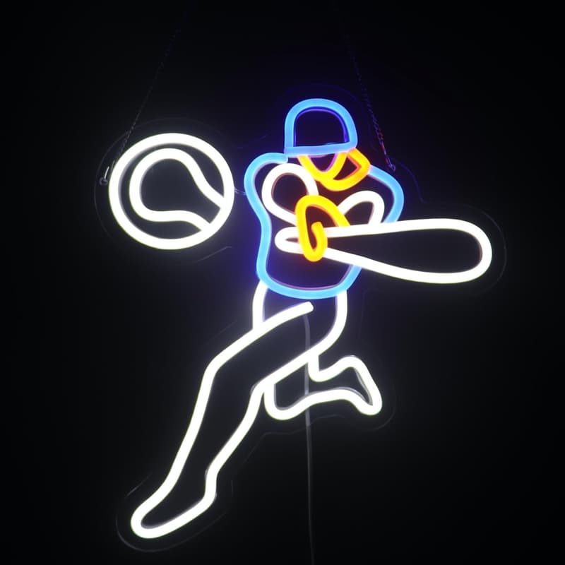 Baseball-Neonschild für Sportzimmer – LED-Wanddekoration