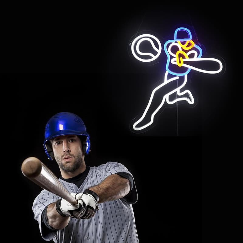 Baseball-Neonschild für Sportzimmer – LED-Wanddekoration