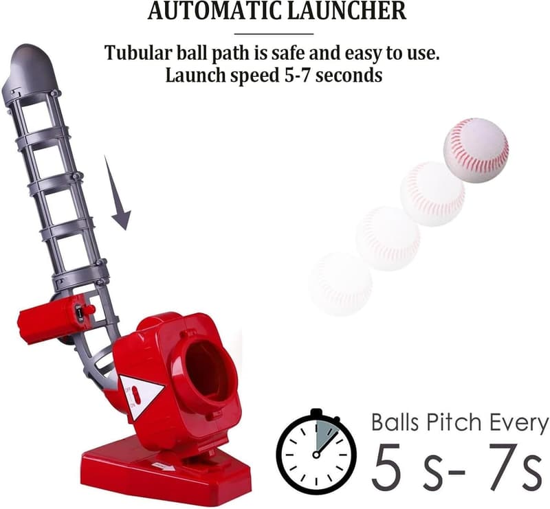 Automatische Baseball-Pitching-Maschine für Kinder und Erwachsene mit 6 EVA-Bällen