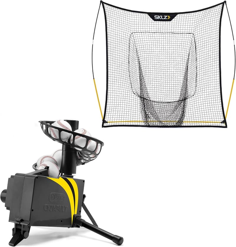 Trainingsset für Baseball: SKLZ Catapult Wurfmaschine mit Quickster Netz