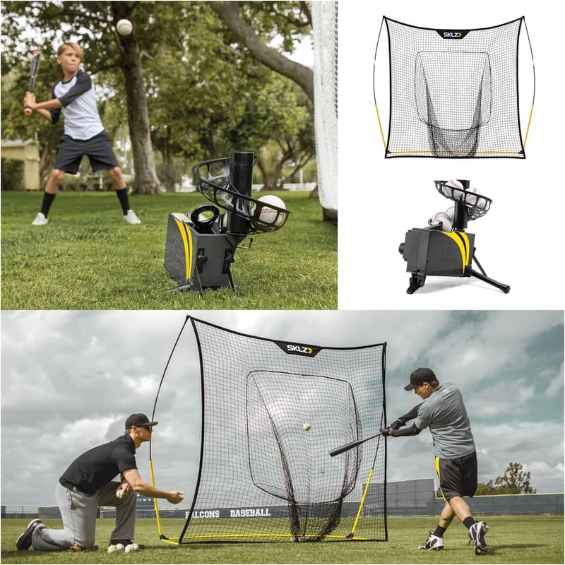 Trainingsset für Baseball: SKLZ Catapult Wurfmaschine mit Quickster Netz