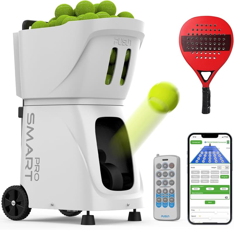 PT-SMARTPro Padel Ballmaschine mit App-Steuerung und 12 Aufschlagmodi