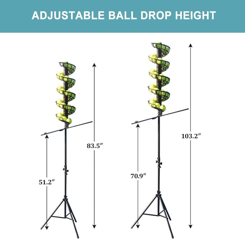 Automatische Tennisball-Pitching-Maschine für Anfänger, einstellbar von 4-6 Fuß