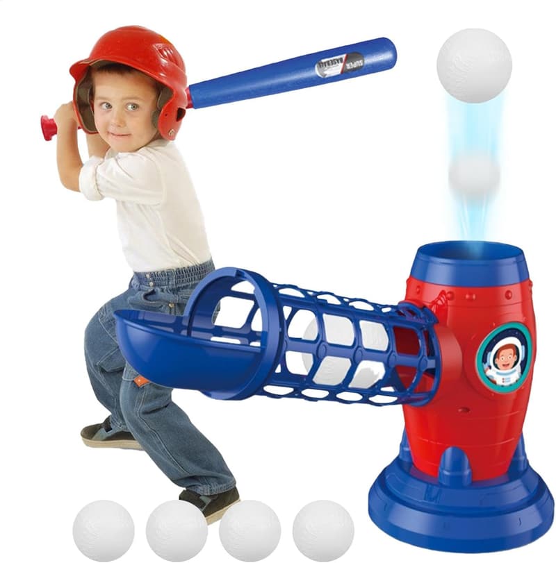 Automatischer Baseball-Wurfmaschine für Jugendliche mit Schläger und 5 Bällen