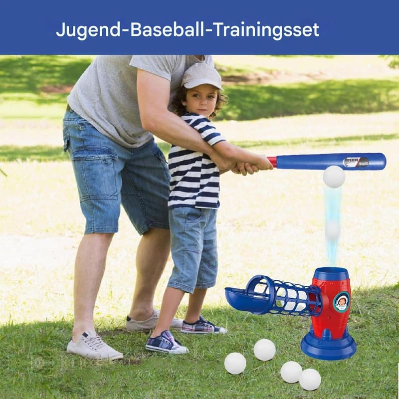 Automatischer Baseball-Wurfmaschine für Jugendliche mit Schläger und 5 Bällen