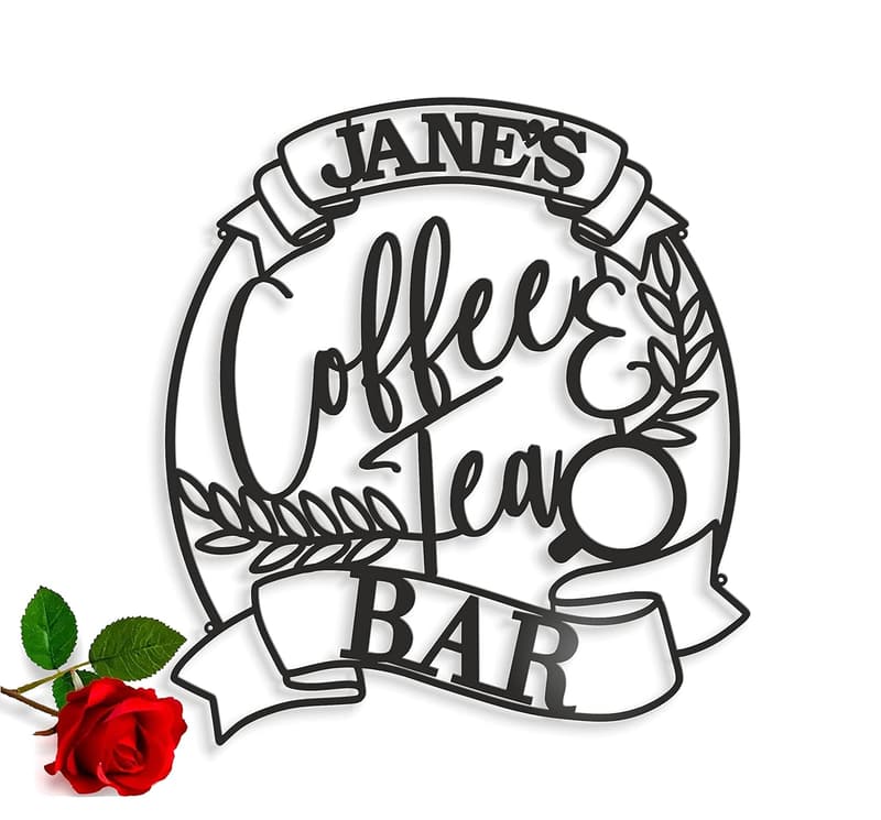 Personalisierte Kaffeebar-Dekoschild für Kaffee-Liebhaber