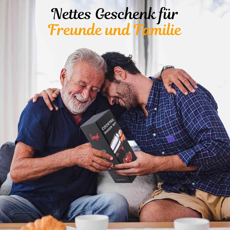 Edelstahl Cocktail Shaker Set 750 mL – Premium Barkeeper Geschenk für Männer
