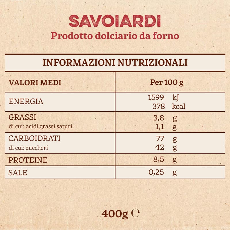 Savoiardi Löffelbiskuits für Tiramisu, 400g (4 x 100g)