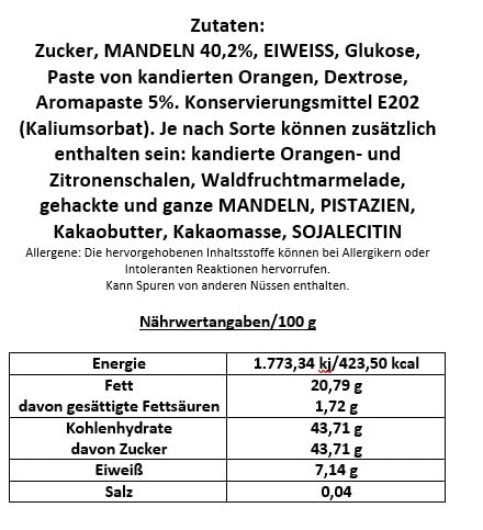 Sizilianische Mandelgebäcke, 350 g, 9 Sorten der weichen Mandelpaste
