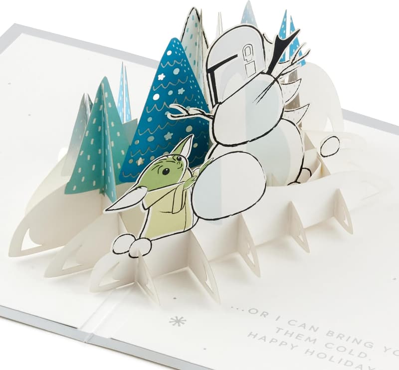 Mandalorian 3D Pop-Up Weihnachtskarte mit Grogu Design