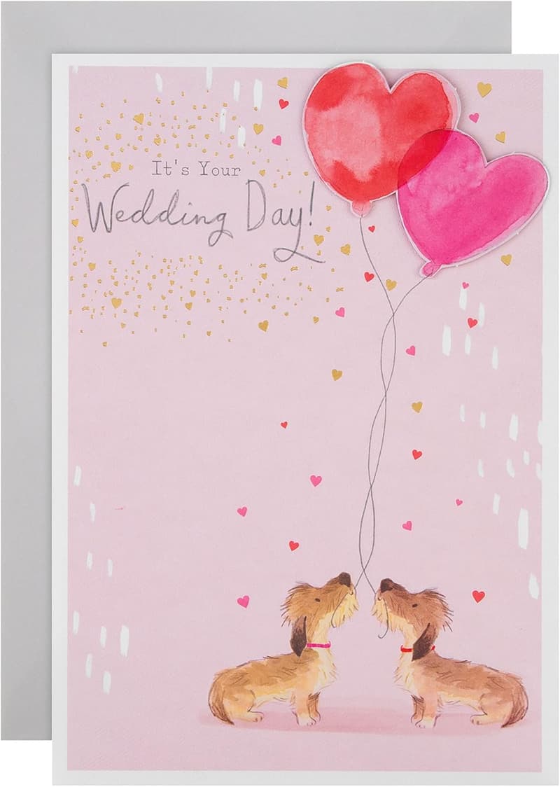 Niedliche Hochzeitskarte mit Hundedesign