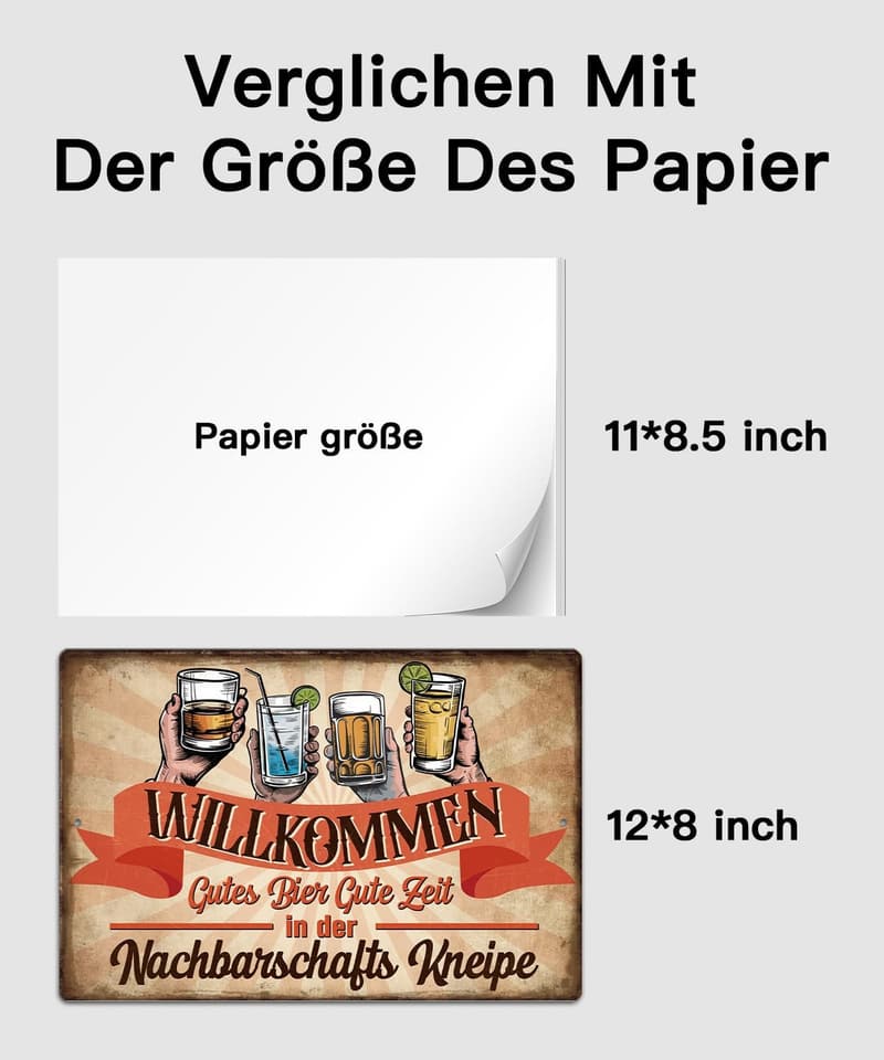 Vintage Metallblechschild „Willkommen in der Nachbarschaft“ für Hausbar, 30x20cm