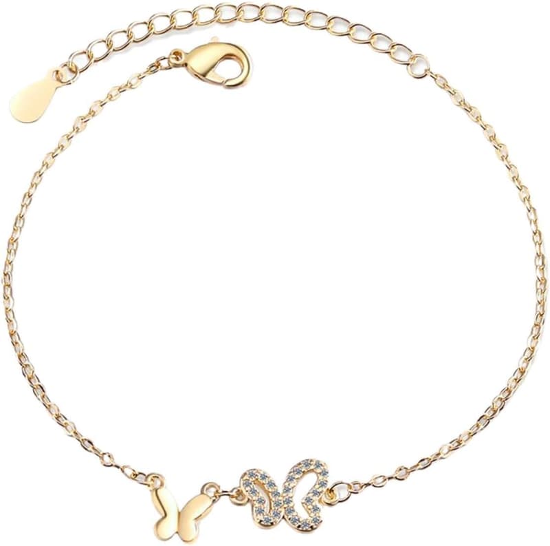 Vergoldetes Schmetterlings-Schmuckset mit Zirkonia für Frauen