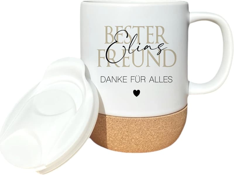 Personalisiertes Freundschaftsgeschenk: Tasse mit Namen und Spruch