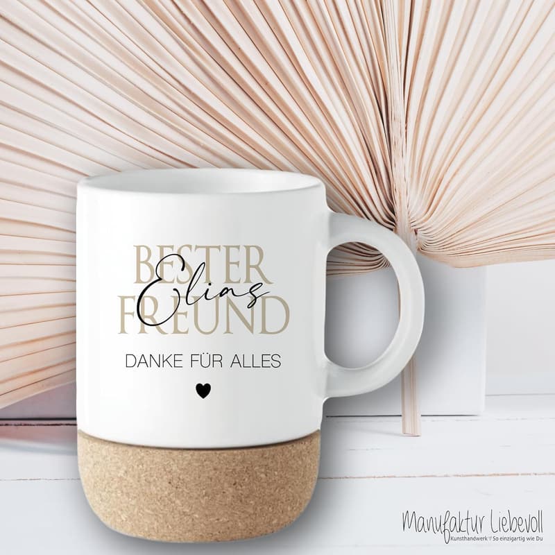 Personalisiertes Freundschaftsgeschenk: Tasse mit Namen und Spruch