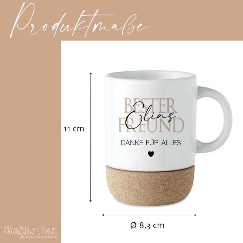 Personalisiertes Freundschaftsgeschenk: Tasse mit Namen und Spruch