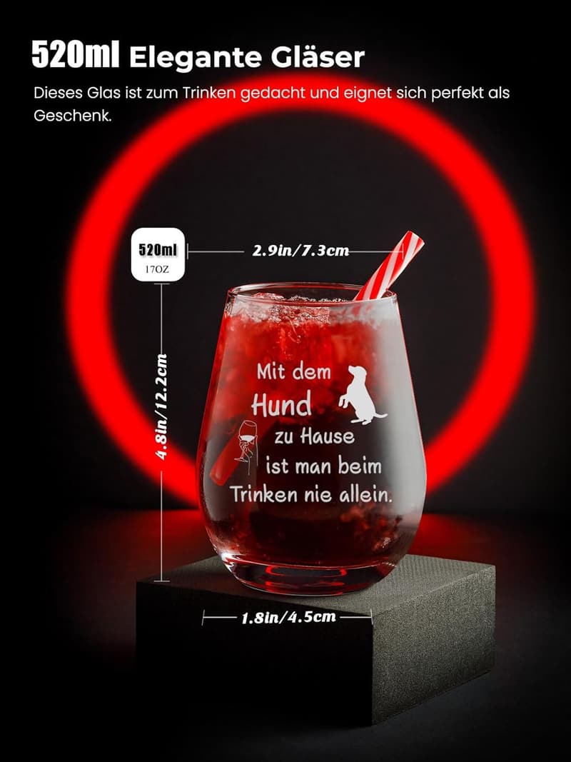Weingläser mit Geschenkbotschaft für Männer – 480ml Geburtstagsgeschenk
