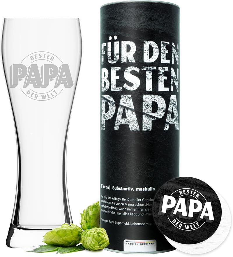 Geschenkbox Weizenglas (0,5l) für den besten Papa