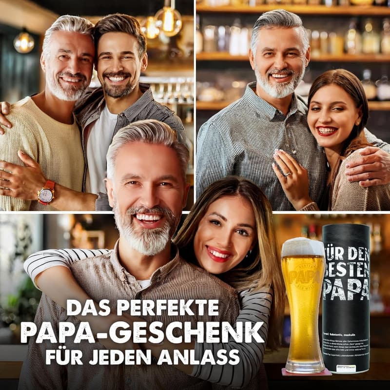 Geschenkbox Weizenglas (0,5l) für den besten Papa