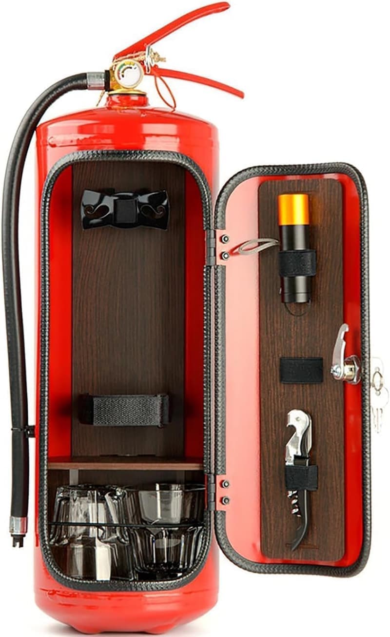 RofHaus Minibar Feuerlöscher aus Metall für Whisky-Liebhaber