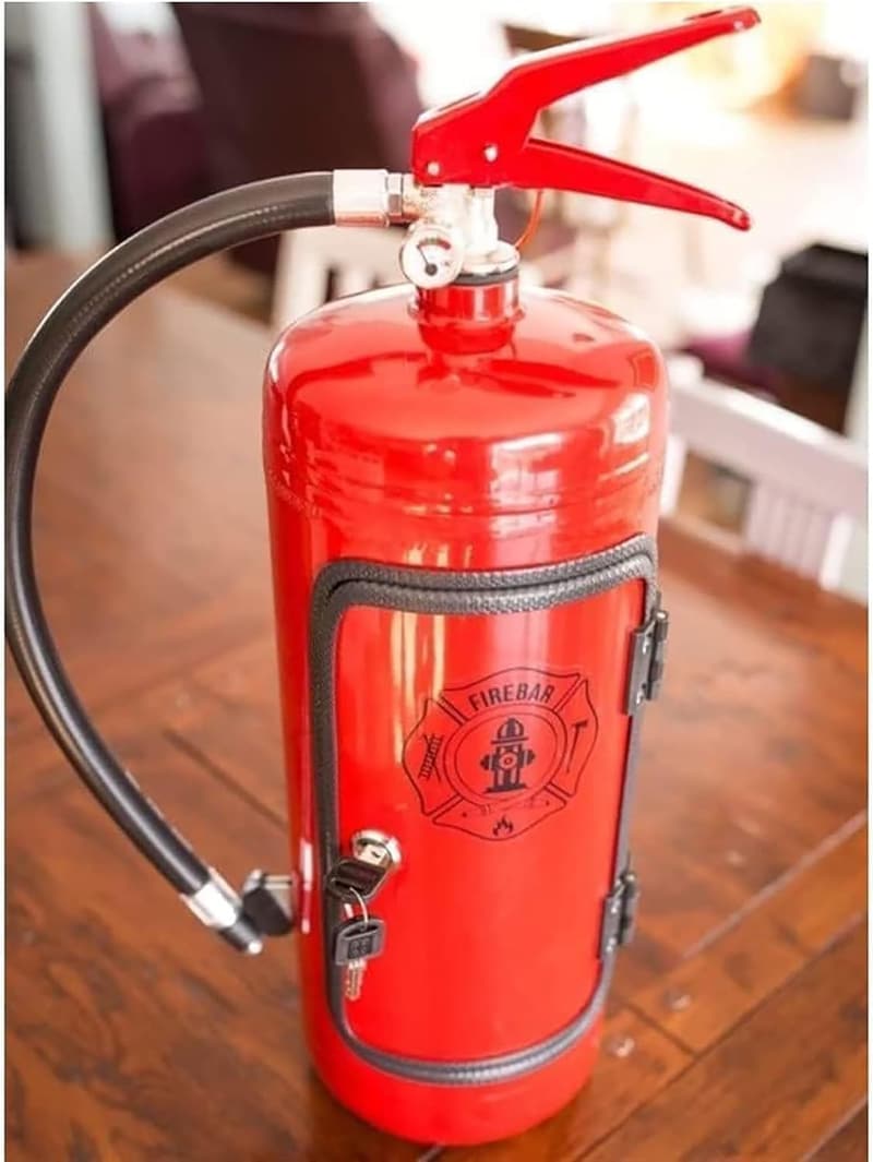 RofHaus Minibar Feuerlöscher aus Metall für Whisky-Liebhaber