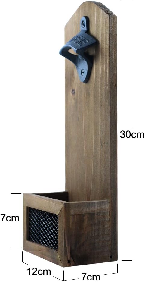 Wandmontierter Vintage-Flaschenöffner mit Kronkorkenauffang - Geschenk für Männer