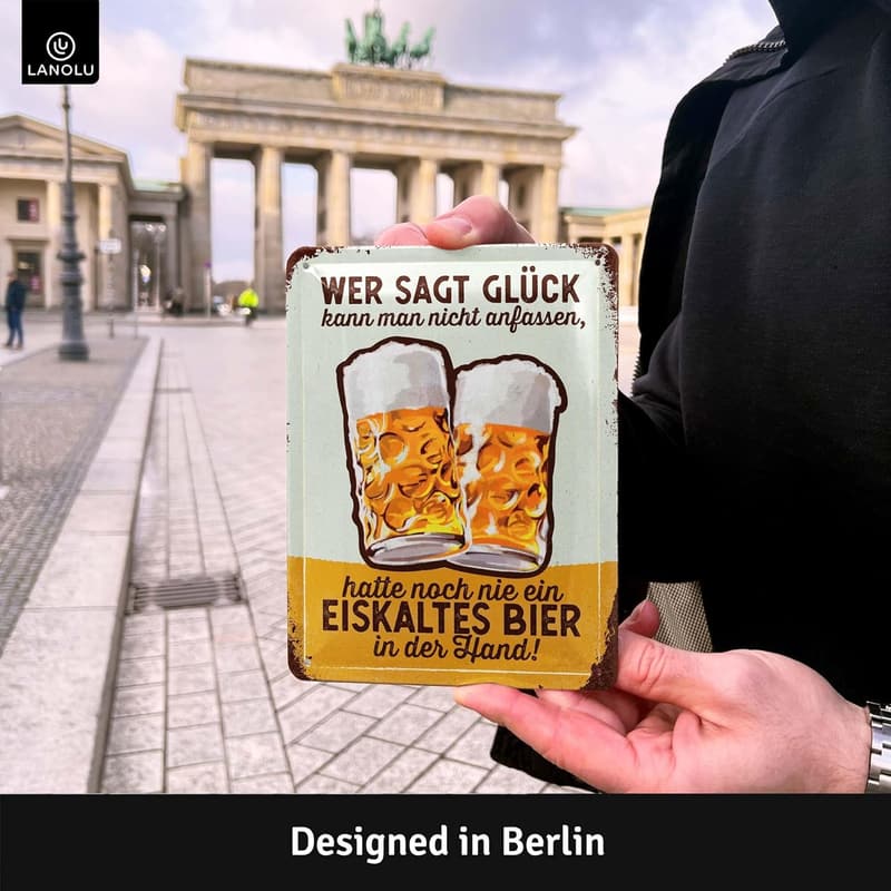 Retro Blechschild Bier – Lustige Bar Dekoration für Papa zum Vatertag, 15x20cm