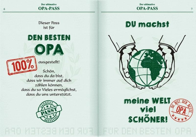 Willkommen im Ruhestand – Lustige Opa-Pass für den besten Opa