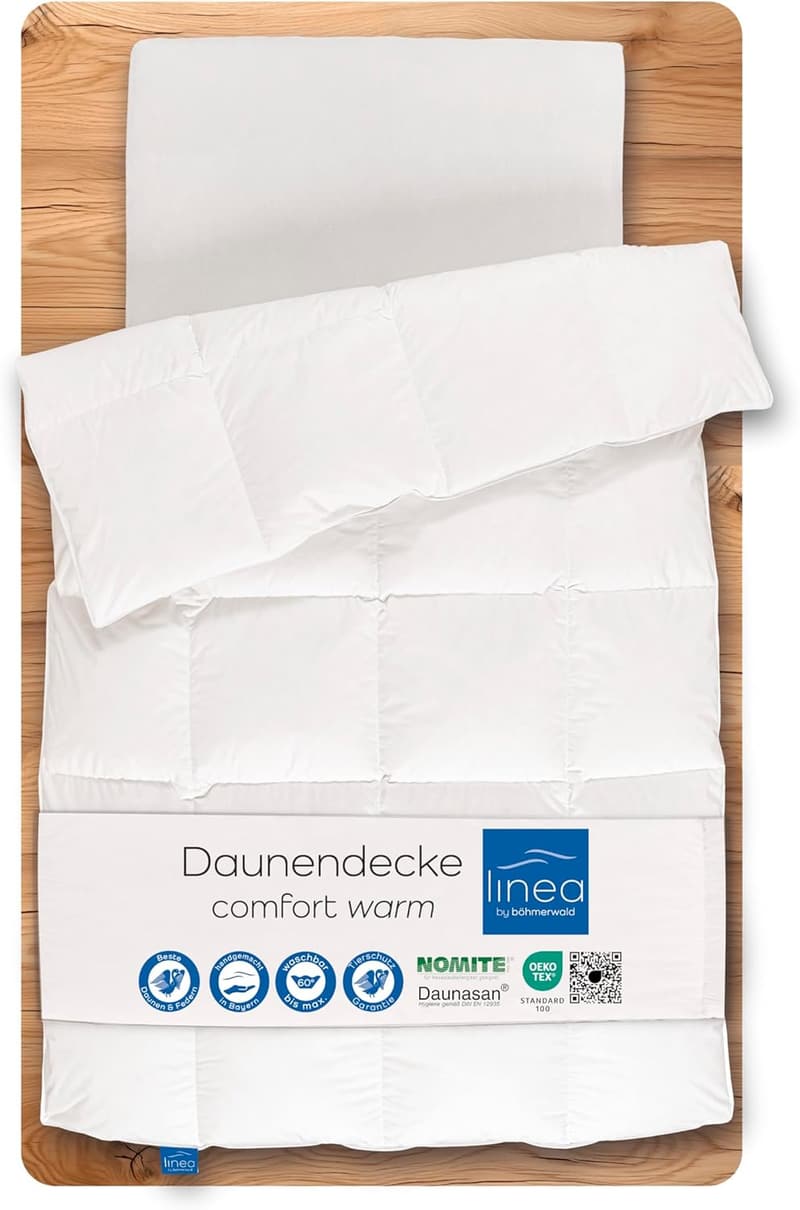Komfort Bettdecke aus 90% Daunen, 135 x 200 cm, weiß
