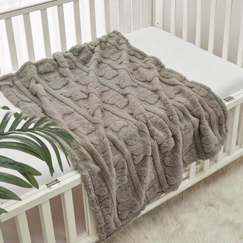 Kuschelige Sherpa-Babydecke für Neugeborene – 75 x 100 cm, hellbraun