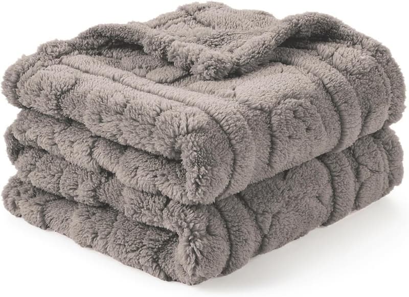 Kuschelige Sherpa-Babydecke für Neugeborene – 75 x 100 cm, hellbraun