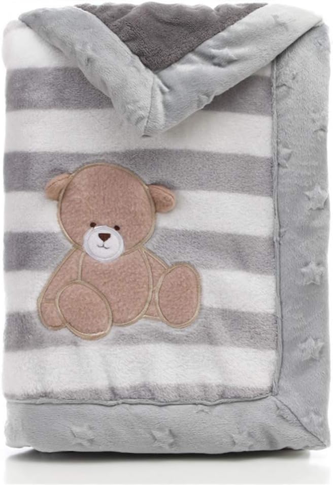 Wohlfühl-Flanell-Babydecke für den Winter – graue Doppelschicht-Decke