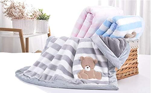Wohlfühl-Flanell-Babydecke für den Winter – graue Doppelschicht-Decke
