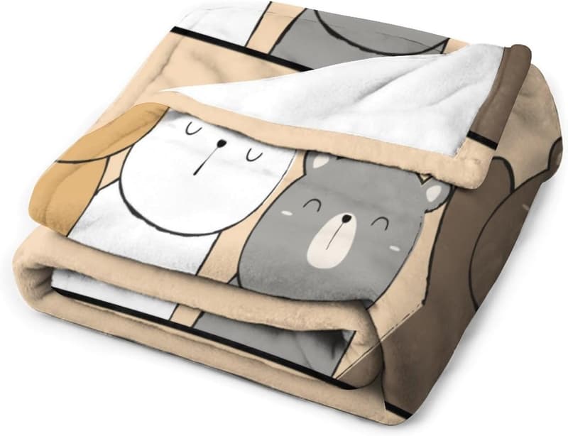 Niedliche Bären-Decke 75 x 100 cm – weich und gemütlich für Kinder